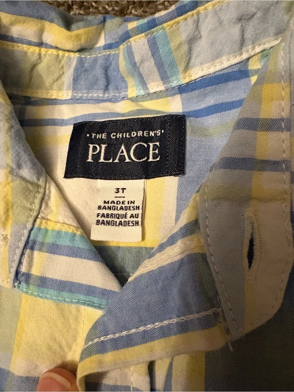 The Children's Place Blue and Yellow Plaid Button-Down Shirt